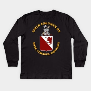 809th Engineer Bn - Coat of Arms w Motto Kids Long Sleeve T-Shirt